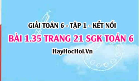 Giải bài 1.35 trang 21 Toán 6 Tập 1 SGK Kết nối tri thức